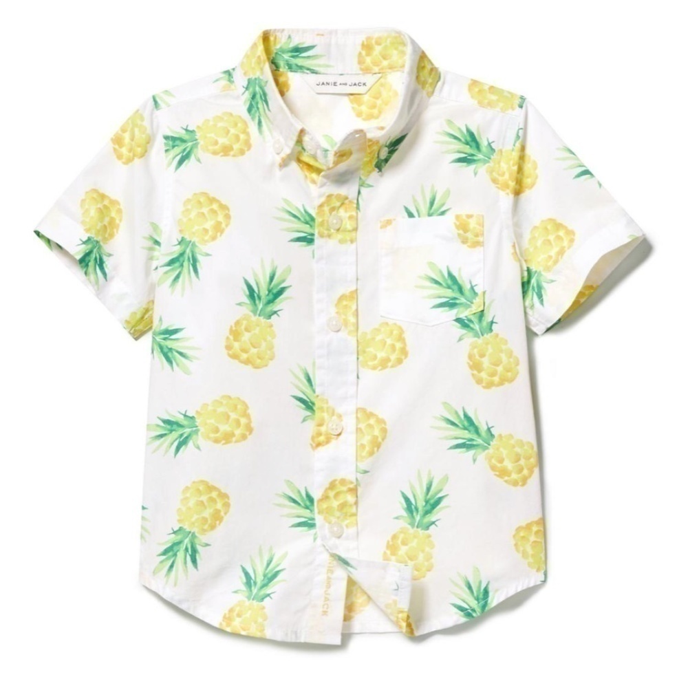 Janie and Jack PINEAPPLE POPLIN SHIRT size 18-24 months